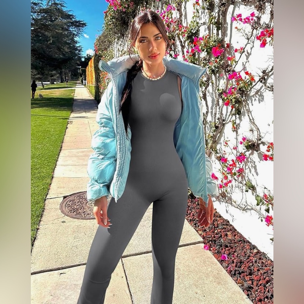 flare ankle yoga full-body jumpsuit